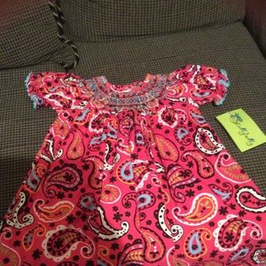 NWT Stelly Belly 4T Smocked Cord Dress